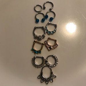Assortment of septum jewelry